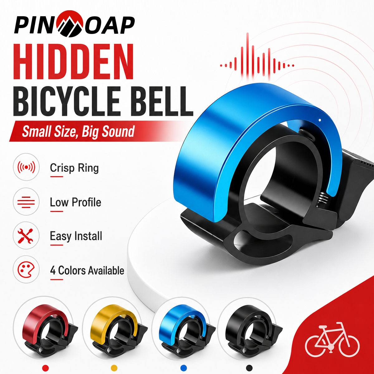Bell Handlebar Ring - PINMOAP 1PC Sonnette invisible pour vélo,