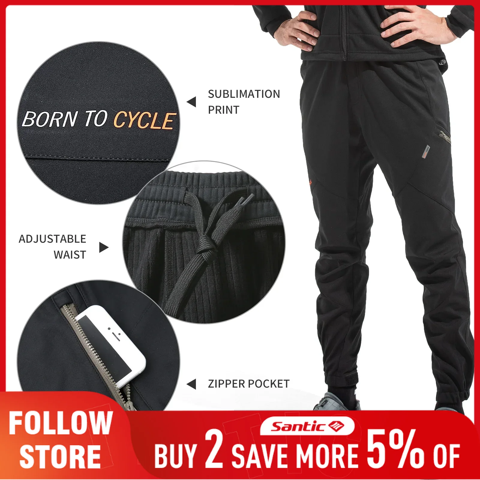 Santic pantalon de cyclisme dé - Cycling Commute Pants avis et prix